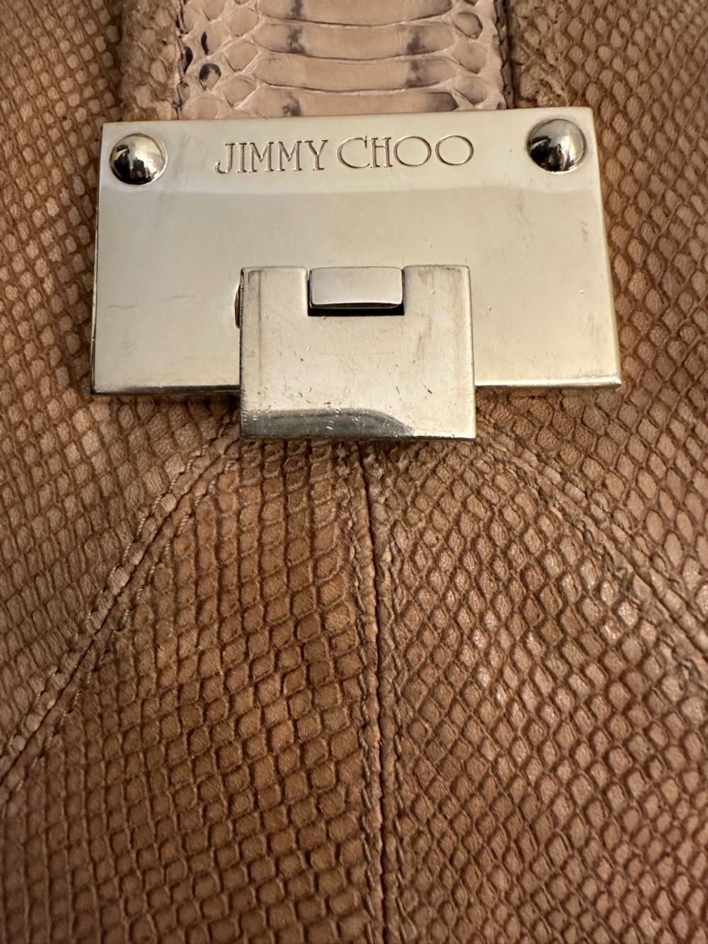 Jimmy Choo Rahmyn Hobo Bag Snake-Embossed Leather - Picture 3 of 13